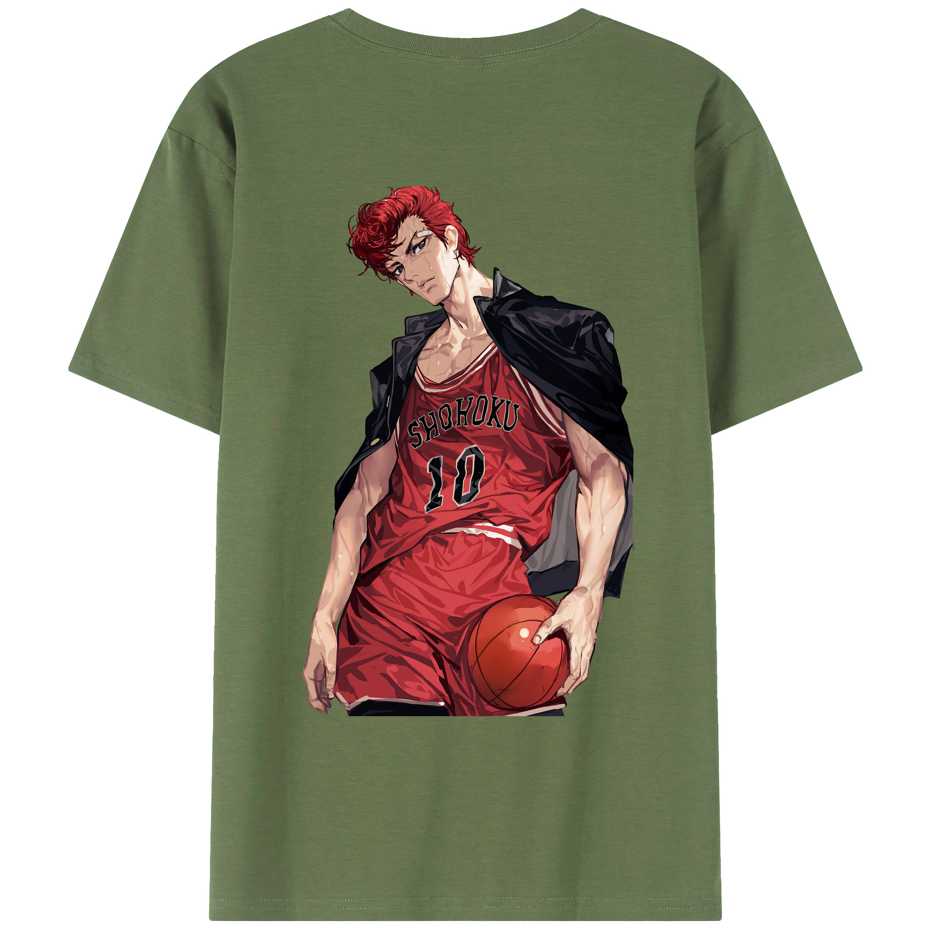 （画像用） SLAM DUNK／スラムダンク 綿100％ メンズ半袖Tシャツ（バックプリント） 通気性